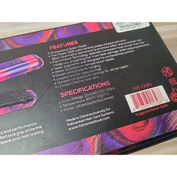 Fahrenheit Hair Care Ceramic Hair Straightener Peacock Design Limited Edition - Picture 7 of 12